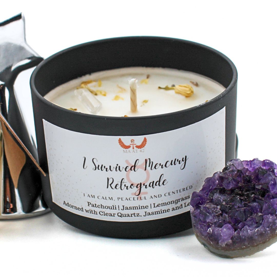 Mercury Retrograde Candle Gift Set with Matches and Star Snuffer