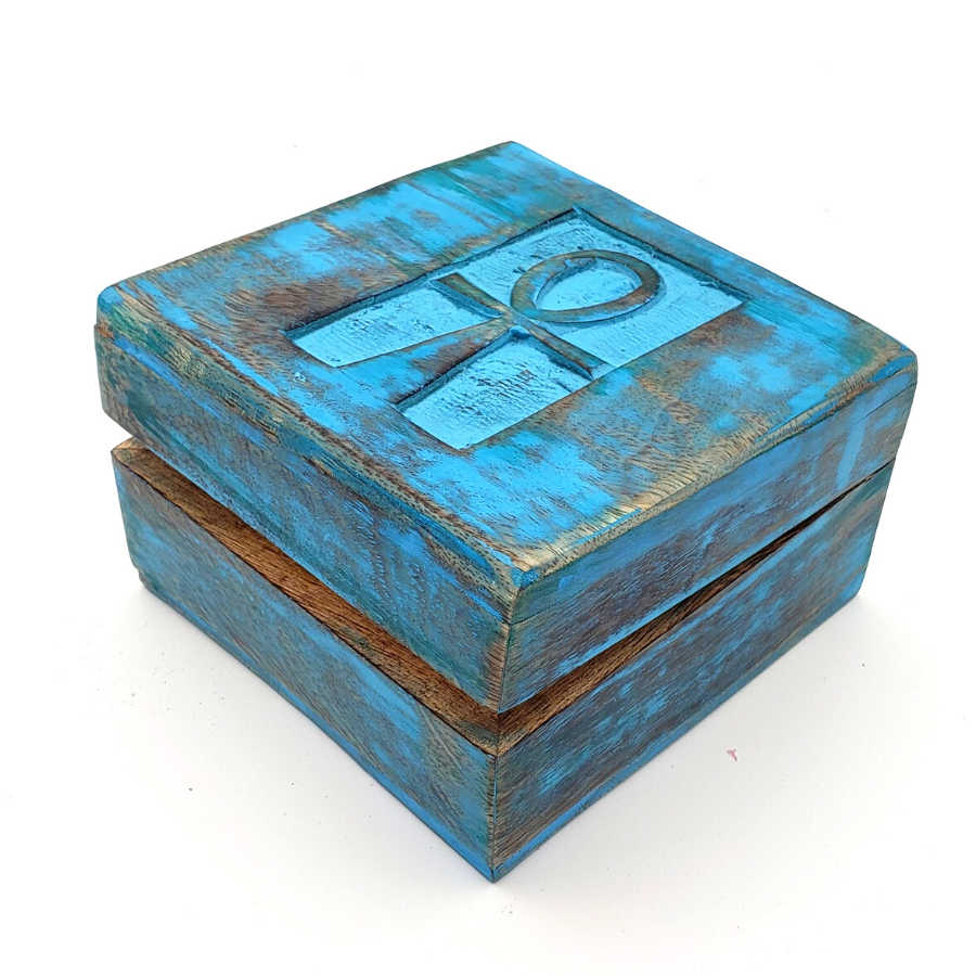Ankh Wooden Box Blue